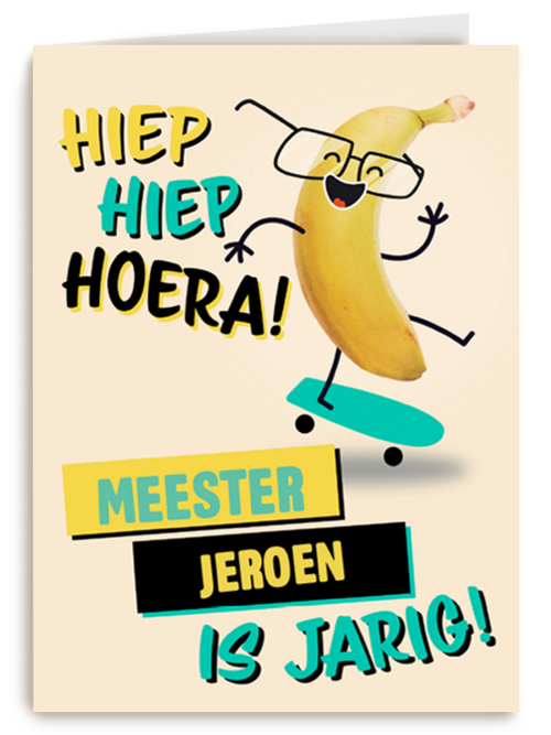 een felicitatie van een skateboard banaan