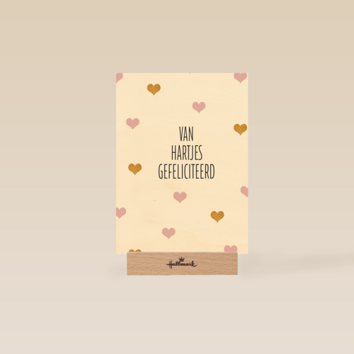 gefeliciteerd kaart vrouw van hartjes gefeliciteerd