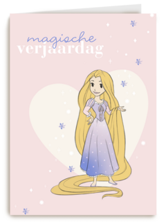 prinses kaart disney magische verjaardag rapunzel