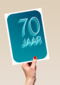 Verjaardagskaart 70 jaar blauw groen