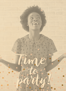 confetti fotokaart its time to party