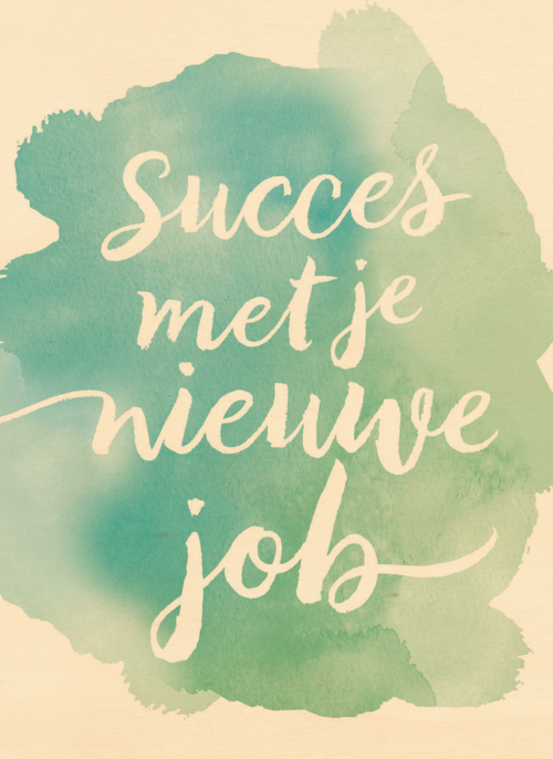 Houten Kaart Nieuwe Baan | Houten Kaart Hallmark | Nieuwe Baan | Watercolor Succes Met Je Nieuwe Baan