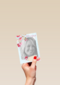 fotokaart uitnodiging jarig tak met bloemen