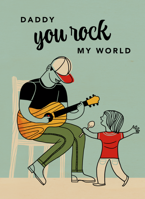 Vaderdagkaart daddy you rock my world