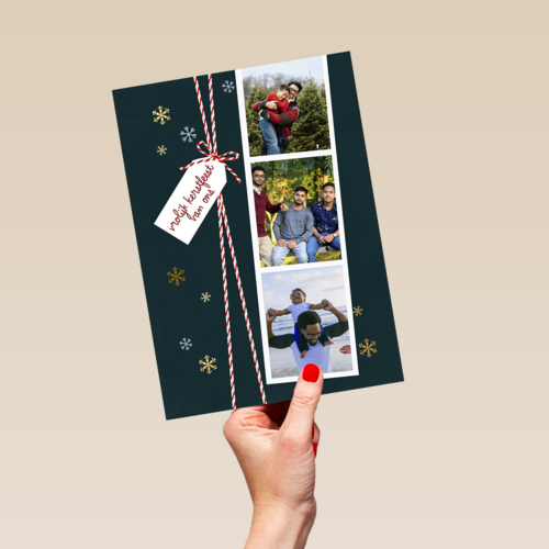 kerstkaart fotokaart fotostrip 3 kaders