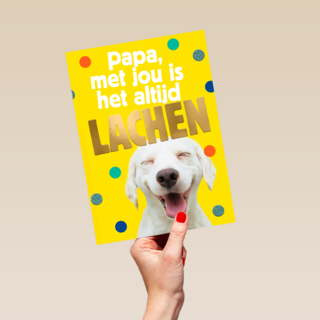 Vaderdagkaart papa met jou is het altijd lachen
