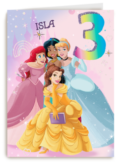 Disney prinsessenkaart verjaardag 3 jaar
