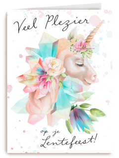Veel plezier op je lentefeest unicorn