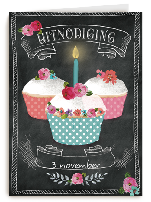 uitnodiging cupcake