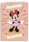 Verjaardagskaart Minnie Mouse gefeliciteerd