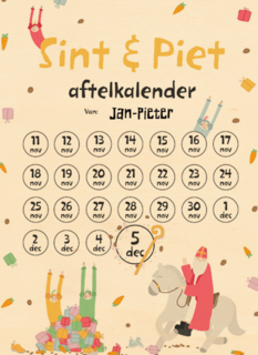 Sinterklaaskaart Sint en piet aftelkalender