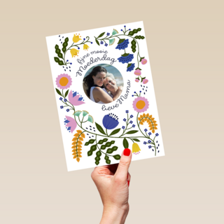 Fijne mooie moederdag fotokaart