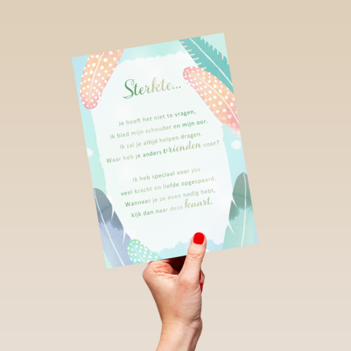 Sterktekaart Design veren More than words