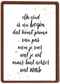 kerstkaart elk eind is een begin