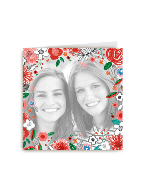 Kaart Hallmark | Vriendschap | Fotokaart Bloemen Omrand Vierkant