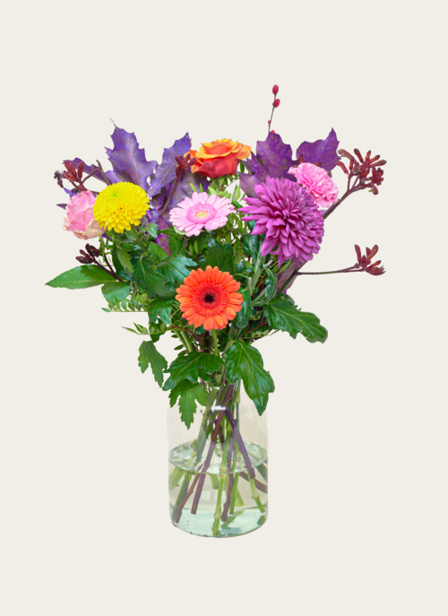 Boeket Bloemen Autumn Purple Met Vaas | Hallmark Cadeau Verse bloemen |