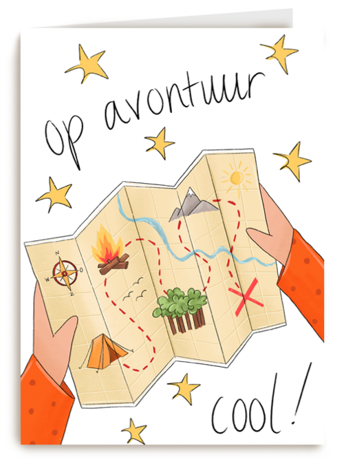op kamp kaart schatkaart