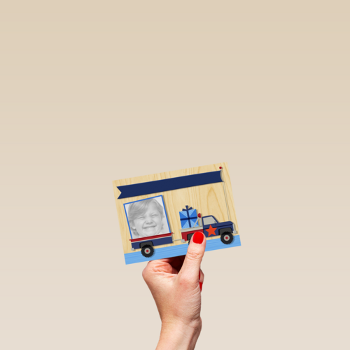 hoera kids jongen auto fotokaart