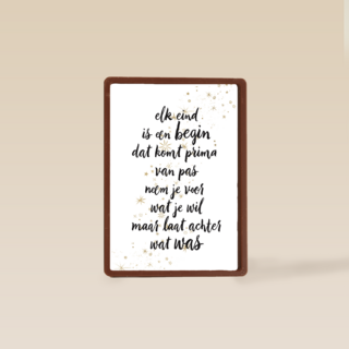 kerstkaart elk eind is een begin