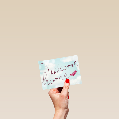 roze vliegtuigje welcome home
