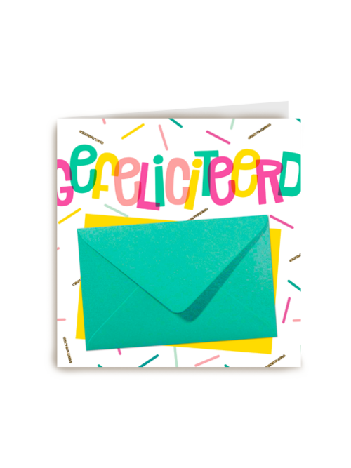 Felicitatiekaart groene envelop