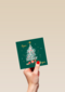 Groene kerstkaart vrolijke kerstboom