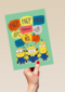 Verjaardagskaart de Minions hiep hiep hoera banana