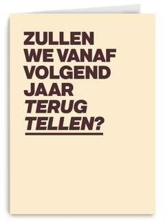 verjaardagskaart vrouw man grappig terugtellen