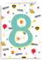 Verjaardagskaart 8 jaar yeah cool