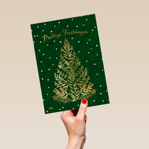Stijlvolle kerstkaart met kerstboom
