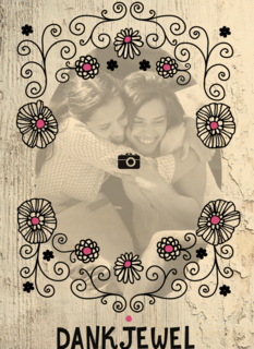 fotokaart dank je wel sierlijk patroon