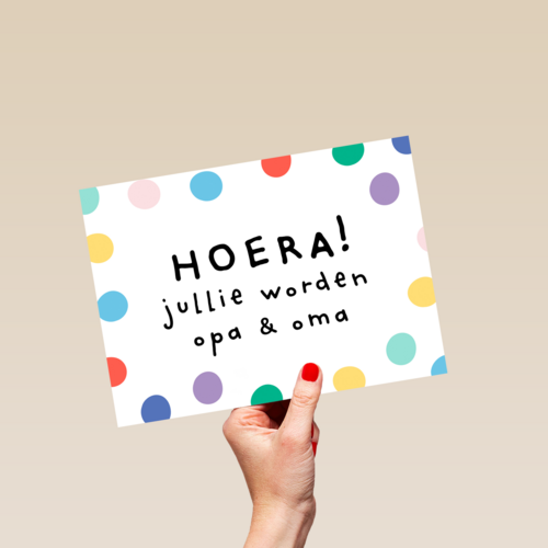 zwanger kleinkind confetti hoera jullie worden op en oma