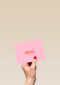 merci op roze achtergrond