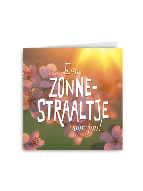 een zonnestraaltje voor jou met zon op de achtergrond