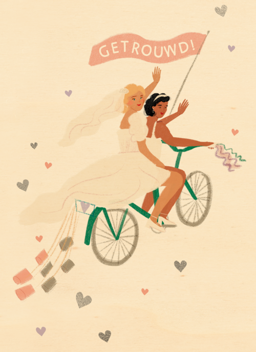 Houten Kaart Felicitatie Huwelijk | Houten Kaart Hallmark | Felicitatie Huwelijk | Pas Getrouwd Vrouwelijk Bruidspaar