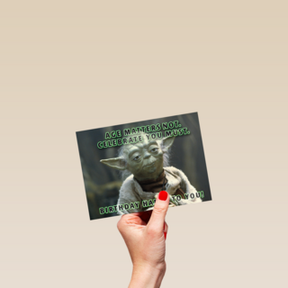 verjaardag kaart yoda