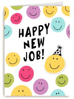 nieuwe baan kaart happy new job