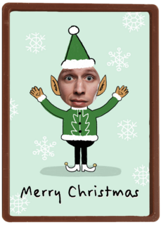 merry christmas met deze foto elf kaart