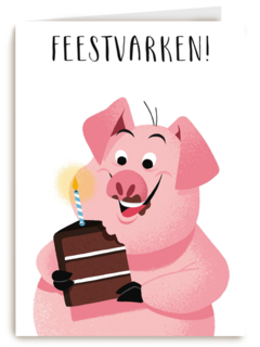 feestvarken met taartje