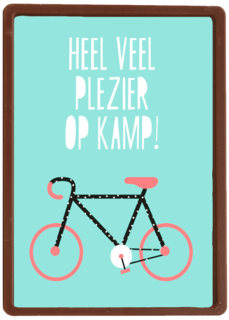 Op kamp kaart Heel veel plezier op kamp Fiets