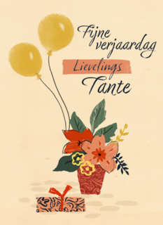een bloemetje met ballonnen voor een tante