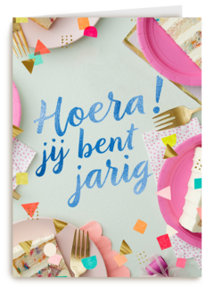 Verjaardagskaart tiener meisje Hoera jij bent jarig