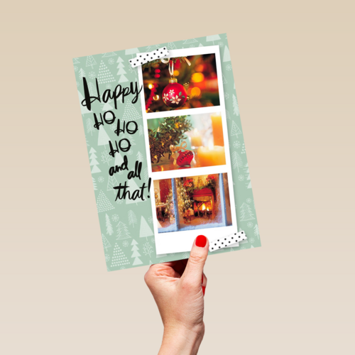 kerstkaart fotokaart happy hohoho and all that
