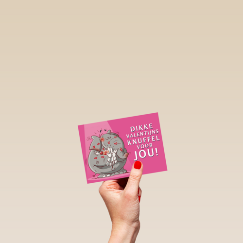 valentijnkaart dikke valentijnsknuffel voor jou