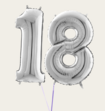 Cijferballon 18 Jaar Zilver XL
