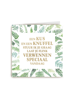 botanical kaart een kus en een knuffel stuur ik je graag