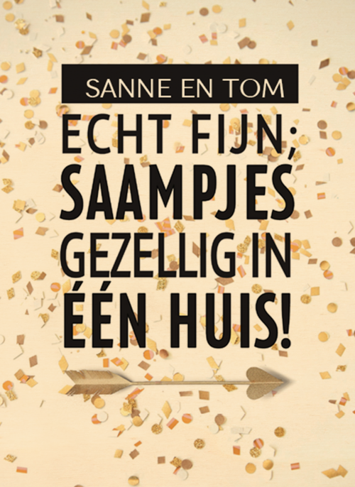 Houten Kaart Samenwonen | Houten Kaart Hallmark | Samenwonen | Samenwonen Tekst