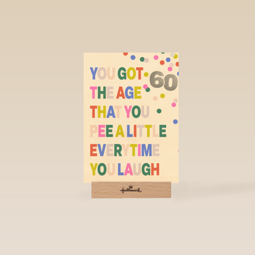 Verjaardagskaart 60 pee every time you laugh