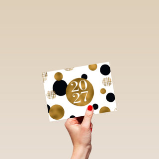 Nieuwjaar 2027 gouden ballen