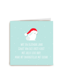 Kerstkaart Speciale momenten Eerste kerst met nieuwe baby